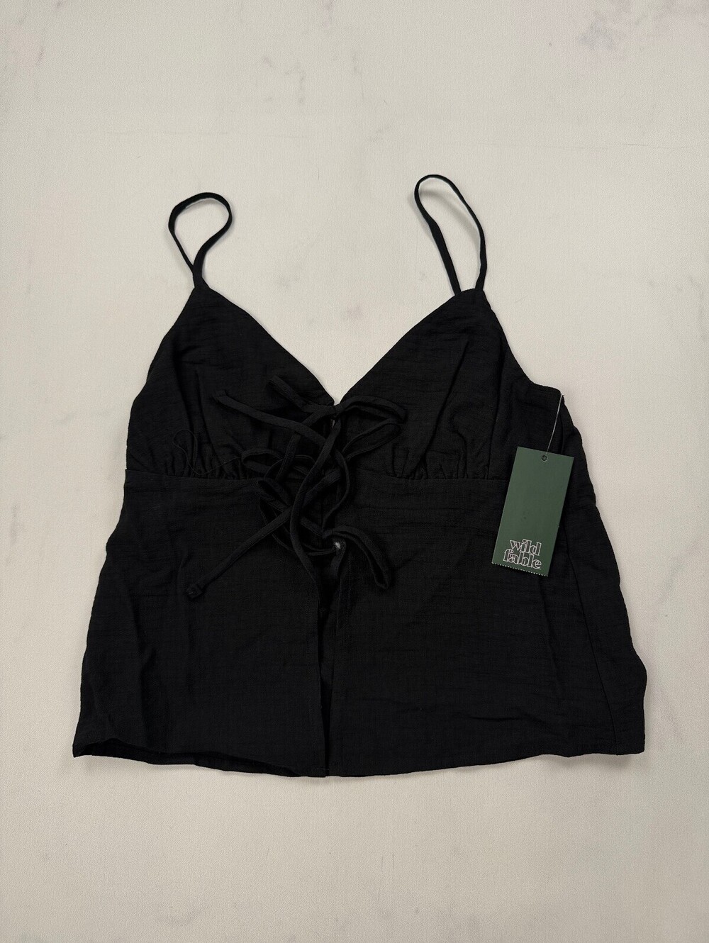 Wild Fable Front Tie Camisole Black Bold Statement Piece - Womens XS